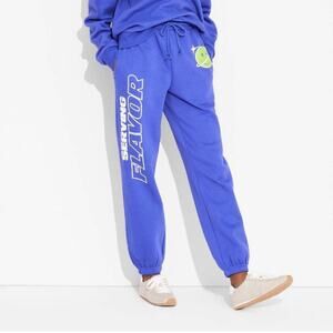 Poppi!! Purple sweatpants cute graphic women's large NEW